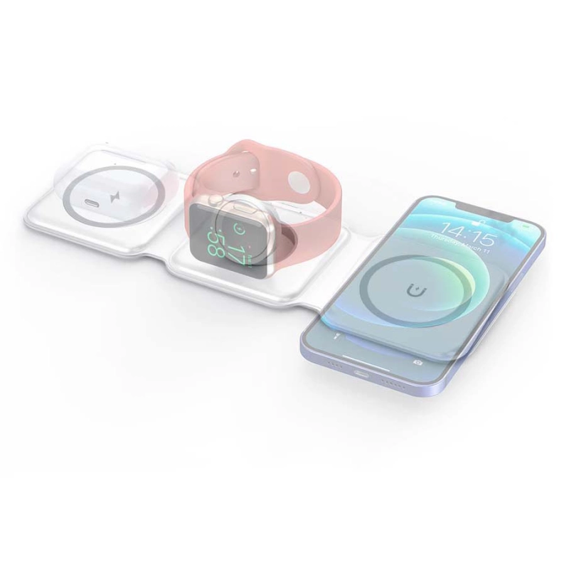 شارژر بی‌سیم 3 در 1 فورس مدل Fold MagSafe