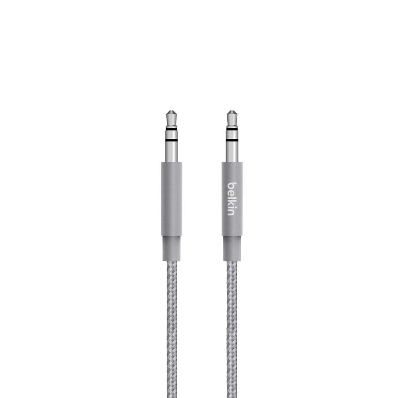 کابل AUX بلکین مدل AV10164bt04-GRY طول 1.2 متر و با روکش بافته شده