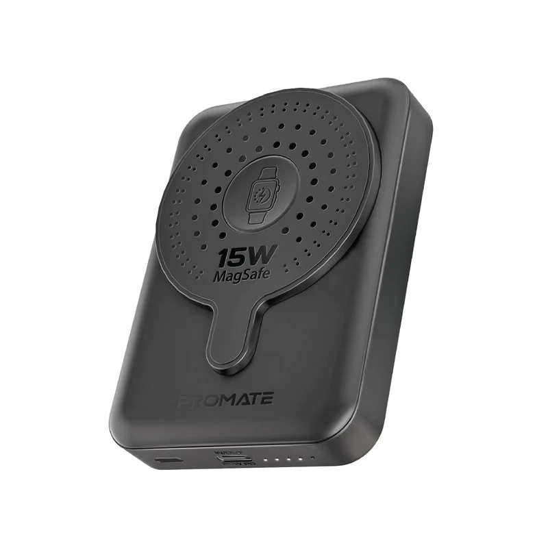 پاوربانک بی سیم پرومیت مدل POWERMAG-DUO.BLACK با ظرفیت 10000 میلی آمپر